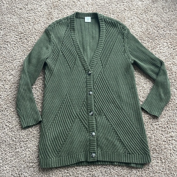 Cabi Aerial Olive Cardigan Style 3536 Size Small - Picture 2 of 7